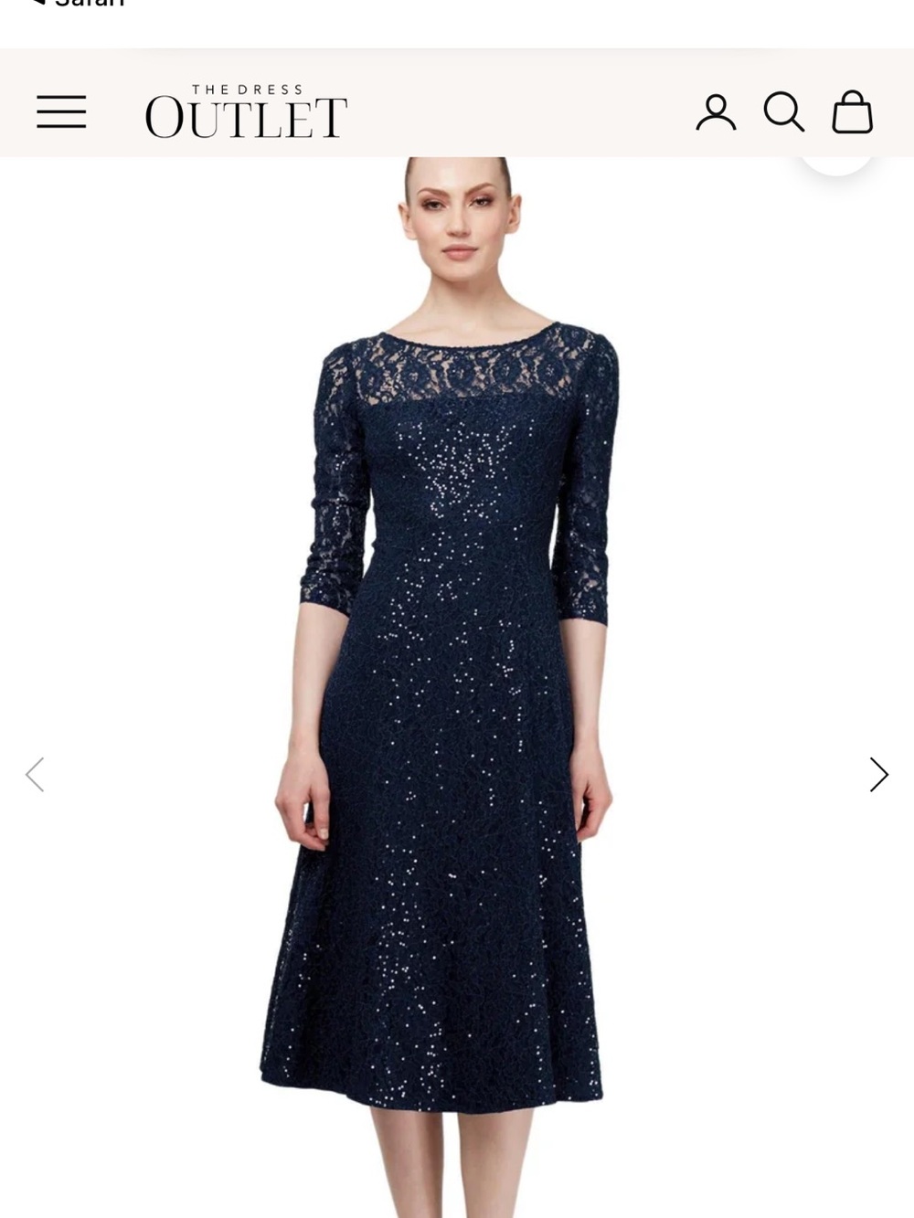 Black Lace & Sequin Midi Dress